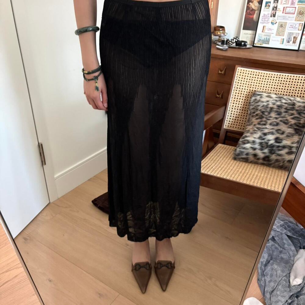 Vintage Issey Miyake Sheer Black Skirt
